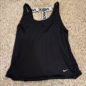 Nike Women's Black Tank Top with Logo Strap